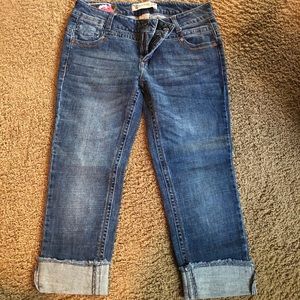 Junior size 13 cropped cuffed jeans